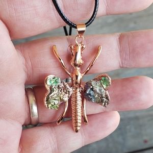 Bismuth Dragonfly pendant